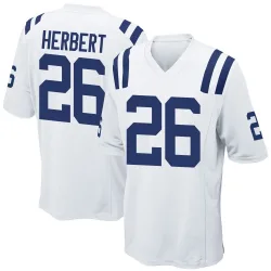 Men's Khalil Herbert Indianapolis Colts No.26 Game Jersey - White