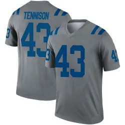 Men's Ladarius Tennison Indianapolis Colts No.43 Legend Inverted Jersey - Gray