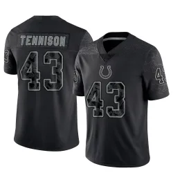 Men's Ladarius Tennison Indianapolis Colts No.43 Limited Reflective Jersey - Black
