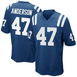 Men's Liam Anderson Indianapolis Colts No.47 Game Team Color Jersey - Royal Blue