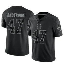 Men's Liam Anderson Indianapolis Colts No.47 Limited Reflective Jersey - Black