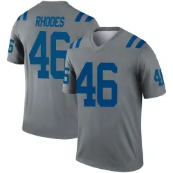 Men's Luke Rhodes Indianapolis Colts No.46 Legend Inverted Jersey - Gray