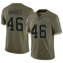 Men's Luke Rhodes Indianapolis Colts No.46 Limited 2022 Salute To Service Jersey - Olive