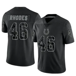 Men's Luke Rhodes Indianapolis Colts No.46 Limited Reflective Jersey - Black