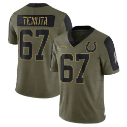 Men's Luke Tenuta Indianapolis Colts No.67 Limited 2021 Salute To Service Jersey - Olive