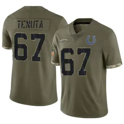 Men's Luke Tenuta Indianapolis Colts No.67 Limited 2022 Salute To Service Jersey - Olive