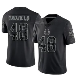 Men's Maddux Trujillo Indianapolis Colts No.48 Limited Reflective Jersey - Black