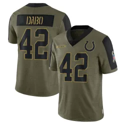 Men's Marcel Dabo Indianapolis Colts No.42 Limited 2021 Salute To Service Jersey - Olive