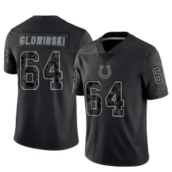 Men's Mark Glowinski Indianapolis Colts No.64 Limited Reflective Jersey - Black