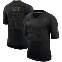 Men's Marshall Faulk Indianapolis Colts No.28 Limited 2020 Salute To Service Jersey - Black