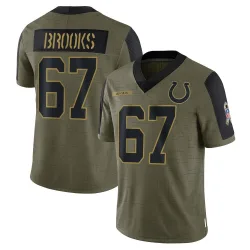 Men's Mason Brooks Indianapolis Colts No.67 Limited 2021 Salute To Service Jersey - Olive