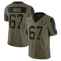 Men's Mose Vavao Indianapolis Colts No.67 Limited 2021 Salute To Service Jersey - Olive