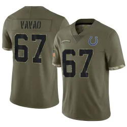 Men's Mose Vavao Indianapolis Colts No.67 Limited 2022 Salute To Service Jersey - Olive