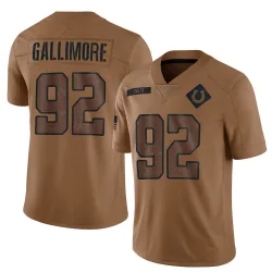 Men's Neville Gallimore Indianapolis Colts No.92 Limited 2023 Salute To Service Jersey - Brown