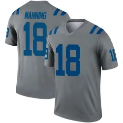 Men's Peyton Manning Indianapolis Colts No.18 Legend Inverted Jersey - Gray