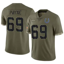 Men's Pheldarius Payne Indianapolis Colts No.69 Limited 2022 Salute To Service Jersey - Olive