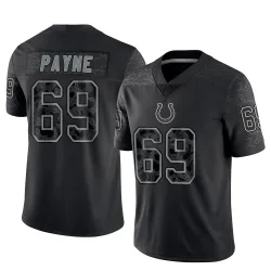 Men's Pheldarius Payne Indianapolis Colts No.69 Limited Reflective Jersey - Black