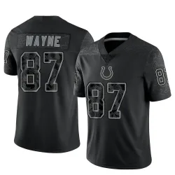 Men's Reggie Wayne Indianapolis Colts No.87 Limited Reflective Jersey - Black