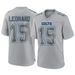 Men's Riley Leonard Indianapolis Colts No.15 Game Atmosphere Fashion Jersey - Gray