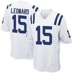 Men's Riley Leonard Indianapolis Colts No.15 Game Jersey - White