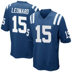 Men's Riley Leonard Indianapolis Colts No.15 Game Team Color Jersey - Royal Blue
