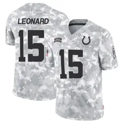 Men's Riley Leonard Indianapolis Colts No.15 Limited 2024 Salute to Service Jersey - Arctic Camo