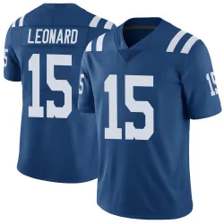 Men's Riley Leonard Indianapolis Colts No.15 Limited Color Rush Vapor Untouchable Jersey - Royal