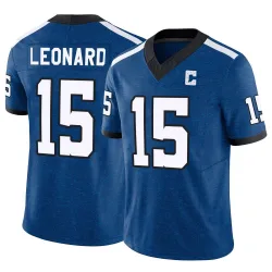 Men's Riley Leonard Indianapolis Colts No.15 Limited Indiana Nights Alternate Vapor F.U.S.E. Jersey - Royal