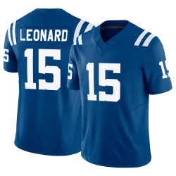 Men's Riley Leonard Indianapolis Colts No.15 Limited Vapor F.U.S.E. Jersey - Royal