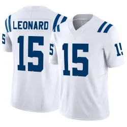 Men's Riley Leonard Indianapolis Colts No.15 Limited Vapor F.U.S.E. Jersey - White