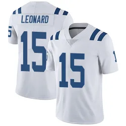 Men's Riley Leonard Indianapolis Colts No.15 Limited Vapor Untouchable Jersey - White