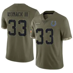 Men's Samuel Womack III Indianapolis Colts No.33 Limited 2022 Salute To Service Jersey - Olive