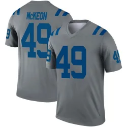 Men's Sean McKeon Indianapolis Colts No.49 Legend Inverted Jersey - Gray