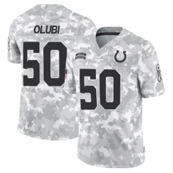 Men's Segun Olubi Indianapolis Colts No.50 Limited 2024 Salute to Service Jersey - Arctic Camo