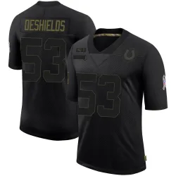 Men's Solomon DeShields Indianapolis Colts No.53 Limited 2020 Salute To Service Jersey - Black