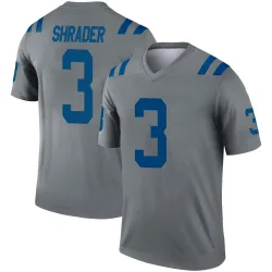 Men's Spencer Shrader Indianapolis Colts No.3 Legend Inverted Jersey - Gray