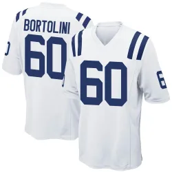 Men's Tanor Bortolini Indianapolis Colts No.60 Game Jersey - White