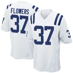 Men's Tre Flowers Indianapolis Colts No.37 Game Jersey - White