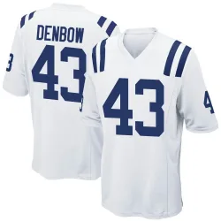 Men's Trevor Denbow Indianapolis Colts No.43 Game Jersey - White