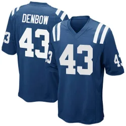 Men's Trevor Denbow Indianapolis Colts No.43 Game Team Color Jersey - Royal Blue