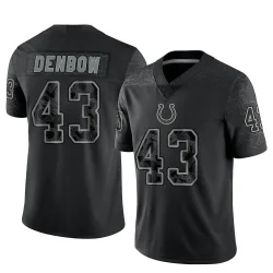 Men's Trevor Denbow Indianapolis Colts No.43 Limited Reflective Jersey - Black