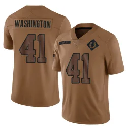 Men's Trey Washington Indianapolis Colts No.41 Limited 2023 Salute To Service Jersey - Brown