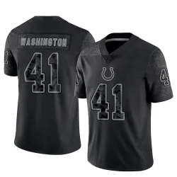 Men's Trey Washington Indianapolis Colts No.41 Limited Reflective Jersey - Black