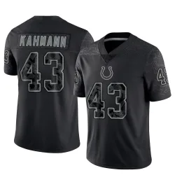 Men's Tyler Kahmann Indianapolis Colts No.43 Limited Reflective Jersey - Black