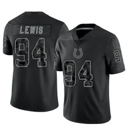 Men's Tyquan Lewis Indianapolis Colts No.94 Limited Reflective Jersey - Black