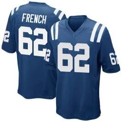 Men's Wesley French Indianapolis Colts No.62 Game Team Color Jersey - Royal Blue