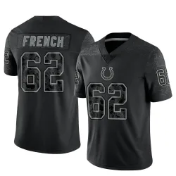 Men's Wesley French Indianapolis Colts No.62 Limited Reflective Jersey - Black