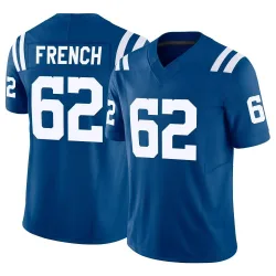 Men's Wesley French Indianapolis Colts No.62 Limited Vapor F.U.S.E. Jersey - Royal