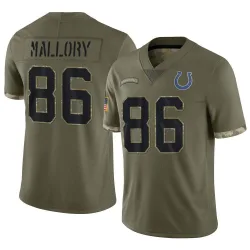 Men's Will Mallory Indianapolis Colts No.86 Limited 2022 Salute To Service Jersey - Olive