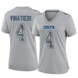 Women's Adam Vinatieri Indianapolis Colts No.4 Game Atmosphere Fashion Jersey - Gray